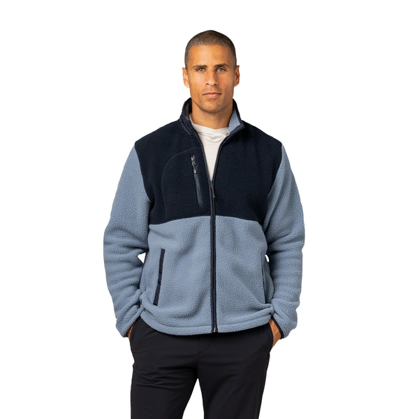 Men's Warm Up Colorblock Sherpa Fleece Jacket