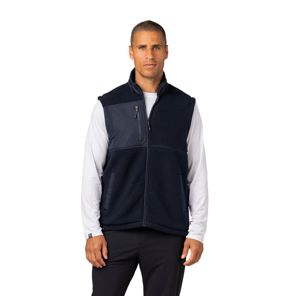 Men's Warm Up Colorblock Sherpa Fleece Vest